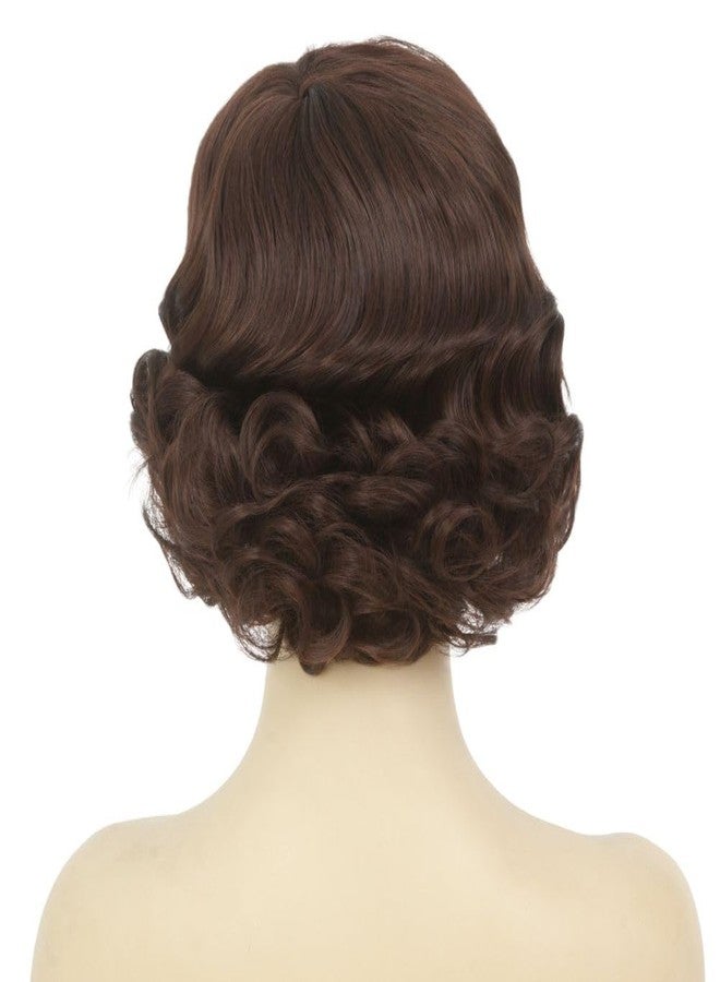 Dai Cloud Brown 1920s Wig for Women Short Brown Finger Wave Curly Synthetic Flapper Hair Wig Halloween Cosplay Costume Vintage Party Use - Image 5